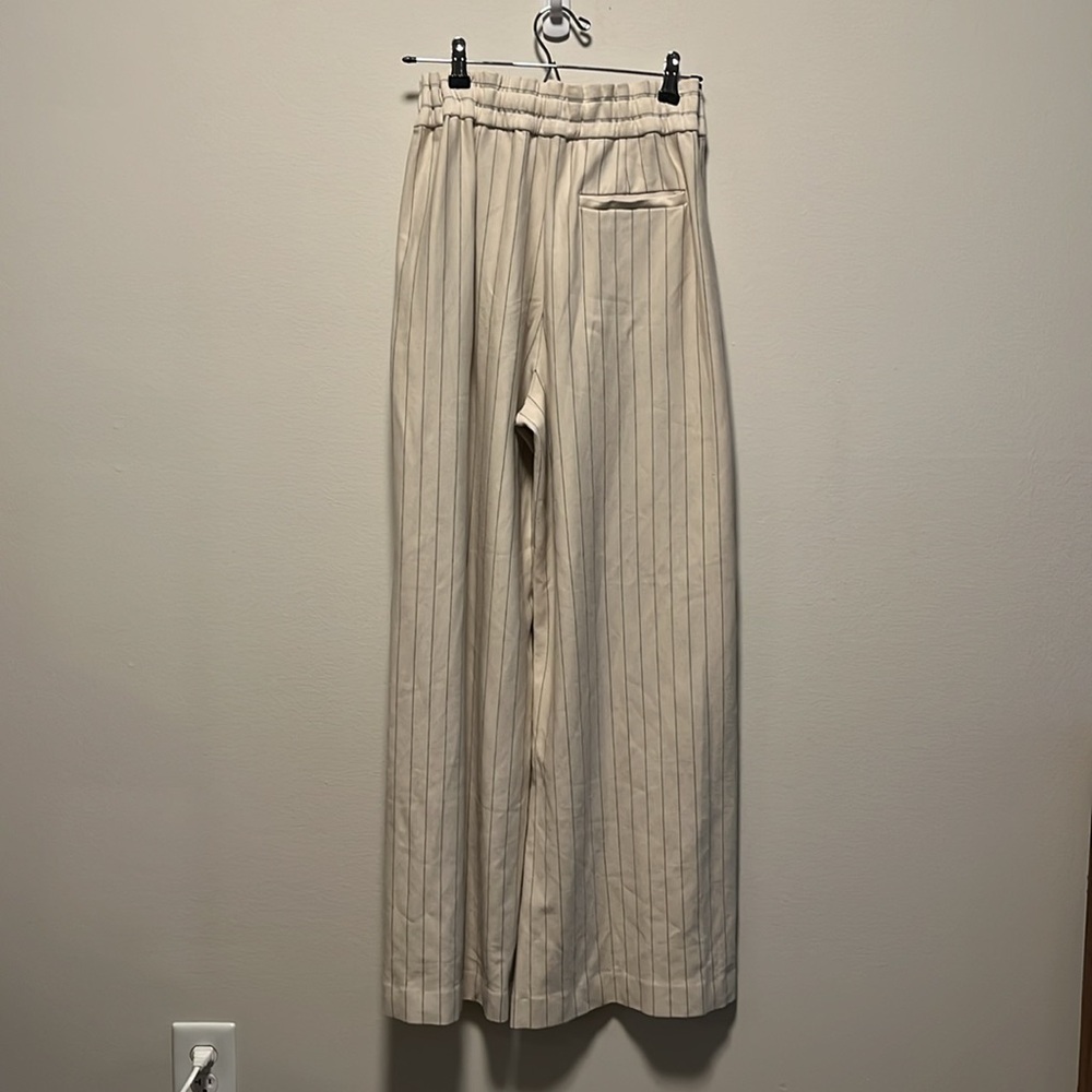 COS Straight-Leg Pinstripe Trousers, Cream, Size Large - Picture 8 of 11